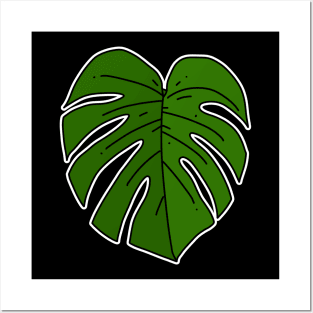 Monstera Deliciosa Leaf Posters and Art